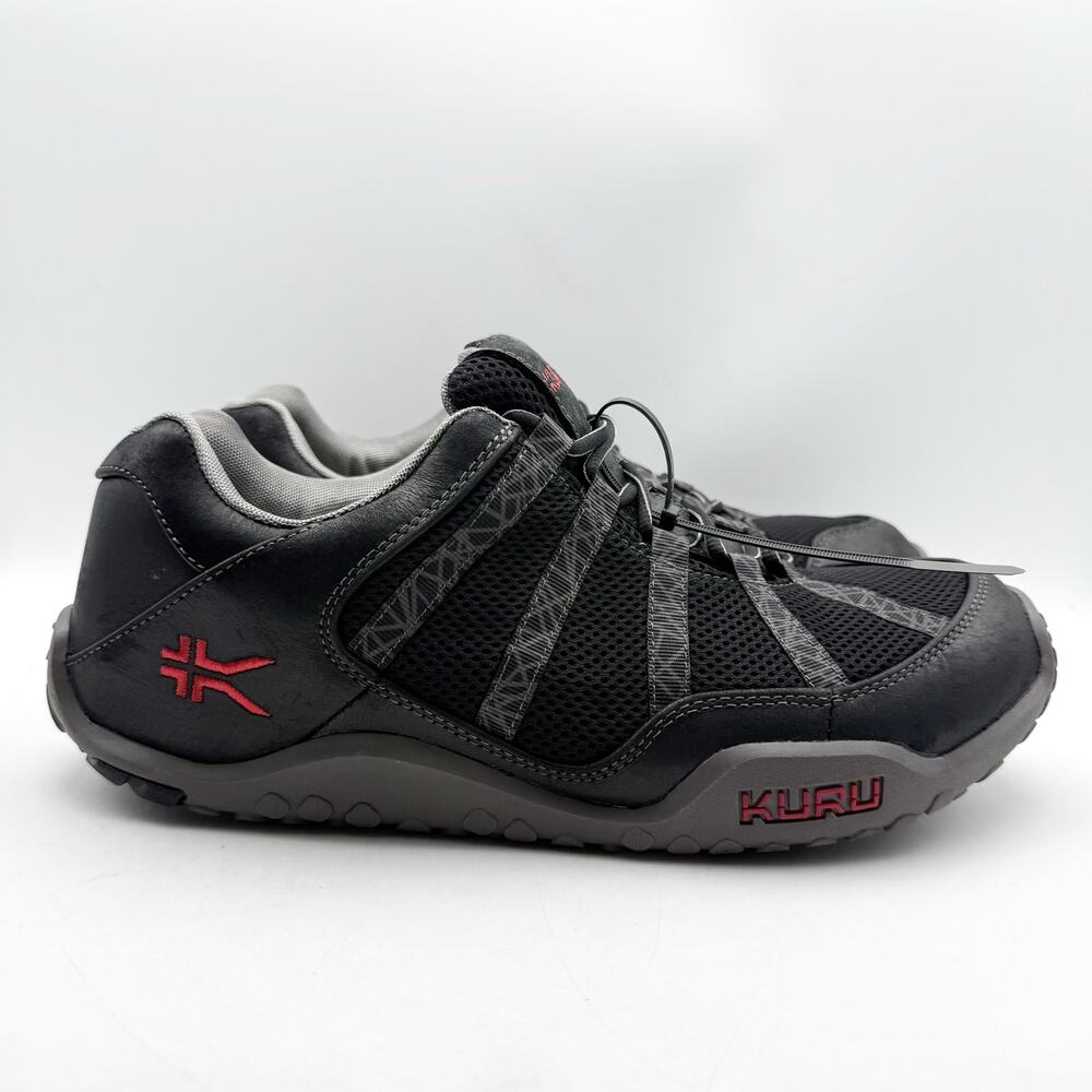 Kuru Mens Chicane Low Hiking Sneakers US 11.5 Wide EU 45 Black Red GUC